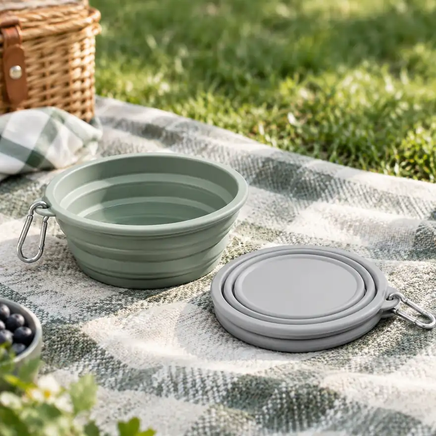 Collapsible Travel Bowls (2-Pack) - in a real home