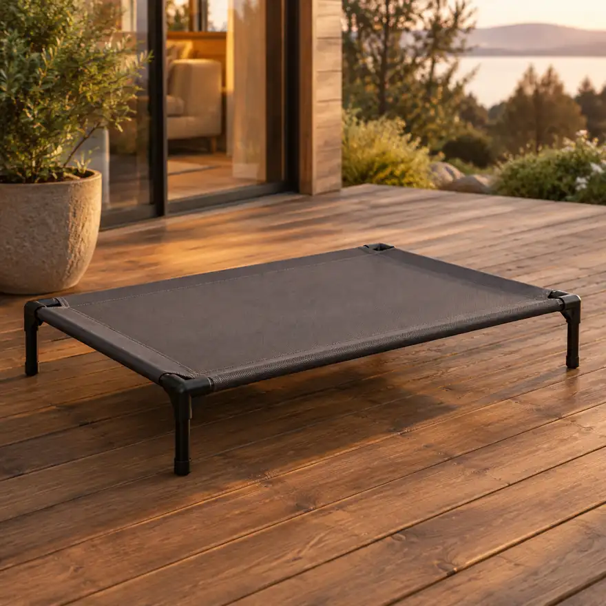 Elevated Pet Cot (Steel Frame) - in a real home