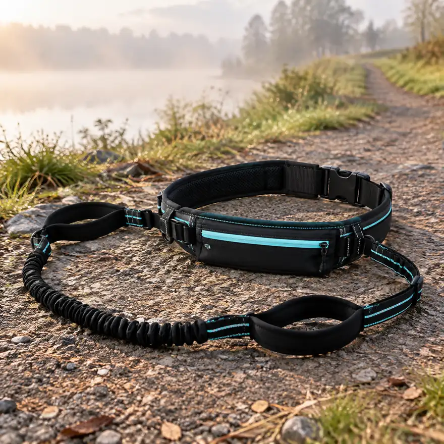 Hands-Free Running Belt Leash - in a real home