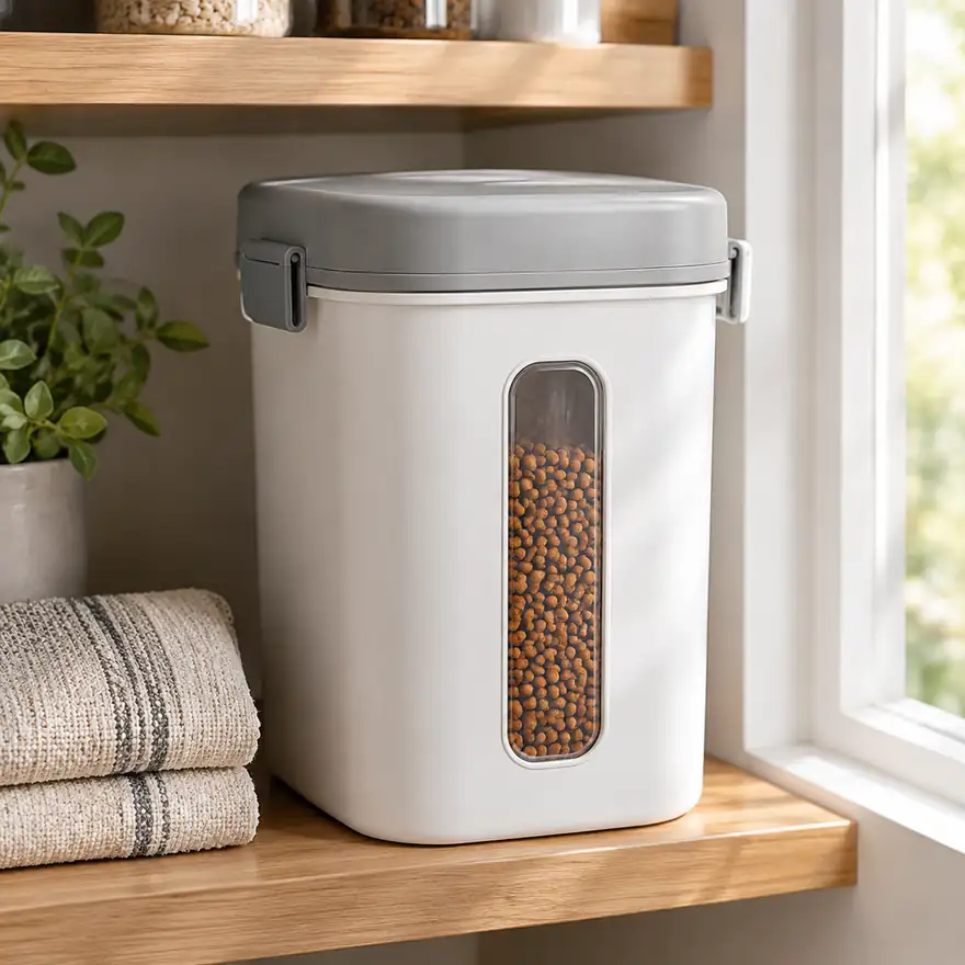 Pet Food Storage Container (Airtight 10 lb) - in a real home