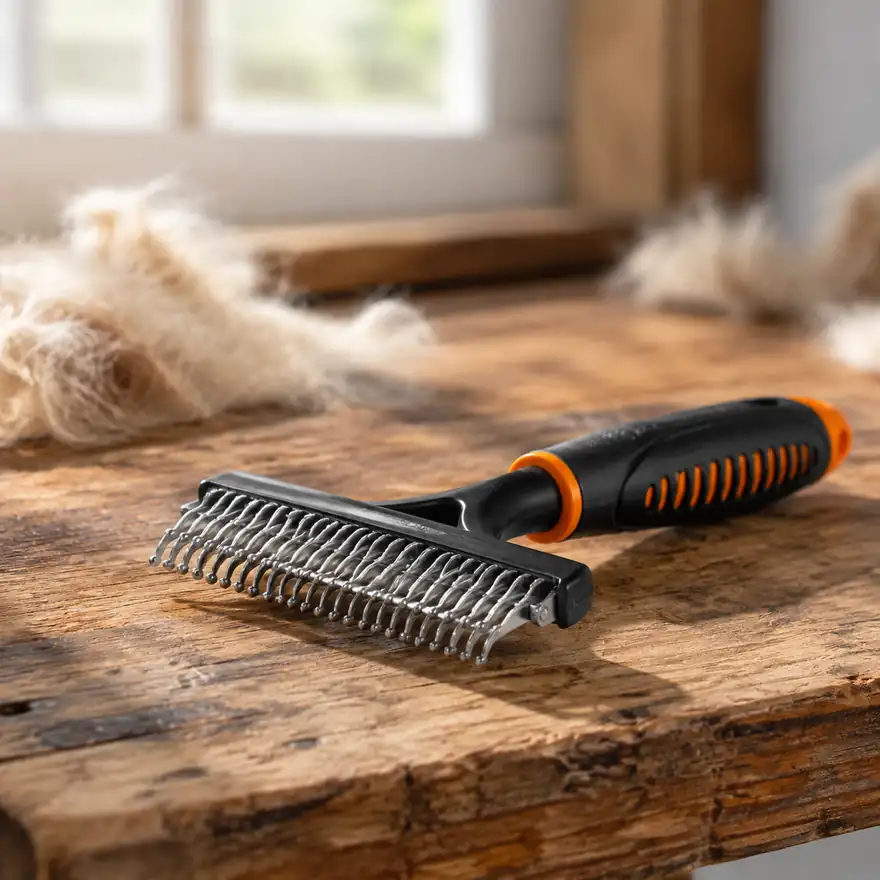 Undercoat Rake for Dogs - in a real home